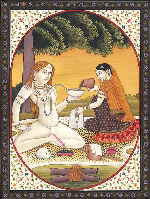 Parvati Offers Bhang to Shiva