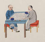 Chinese man playing a board game