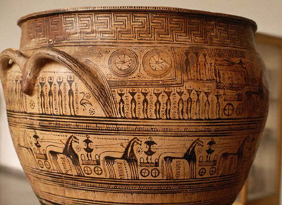 Ancient Greek Funerary Krater From the Dipylon ca. 750 B.C