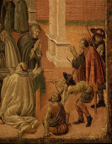Monks and Beggars From an Altarpiece by Sebastiano di Cola da Casentino 15th c