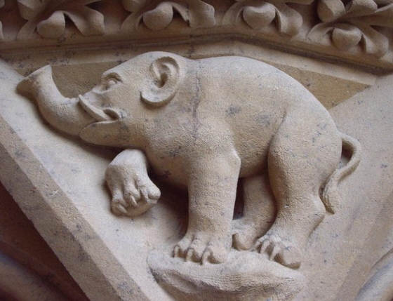 Elephant carved on the main portal of Metz cathedral