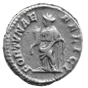 The Roman coin exhibit the image of Fortuna