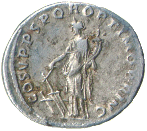 The Roman coin exhibit the image of Fortuna