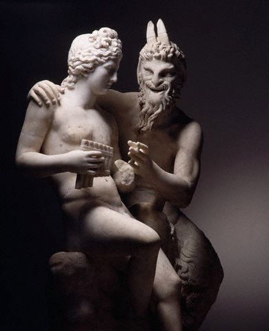 Detail of Roman Statue Pan and Daphnis