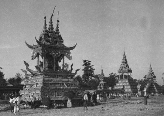  A scene at the cremation of a Priest in Burma