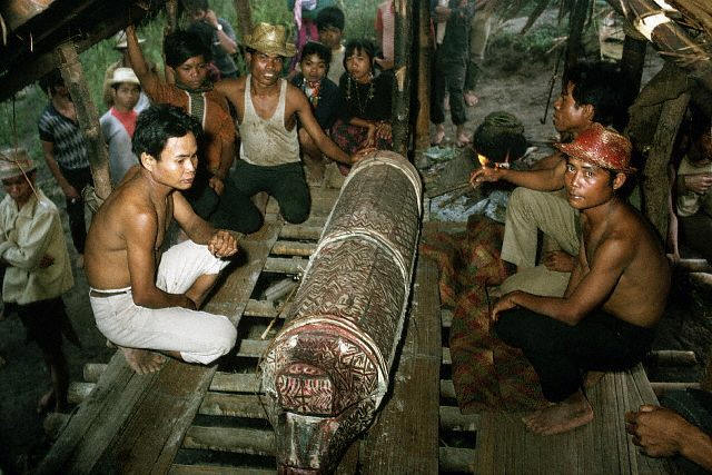 Relatives of Dead T'boli Man Around Coffin