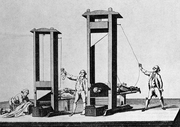 Shot of a Guillotine in Use