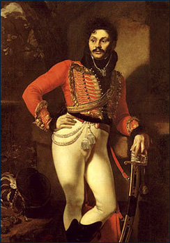 O. Kiprensky. Portrait of Life Guard Colonel Yevgraf Davydov. 1809