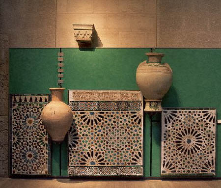 Artifacts at an exhibition of Islamic art in Granada, at the Palace of Carlos V