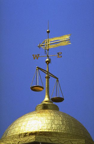 Weather Vane and Scales Atop Dome at Bulfinch Square