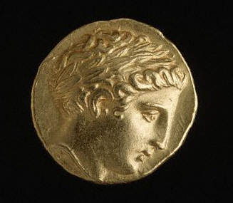 Ancient European Coin With Head of Apollo