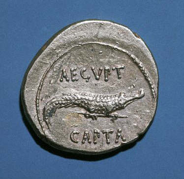 Roman Coin of Defeat of Cleopatra