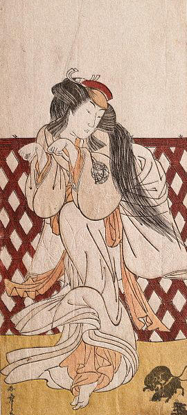 Nakamura Matsue as a Fox Woman Dancing With Mice by Katsukawa Shunsho