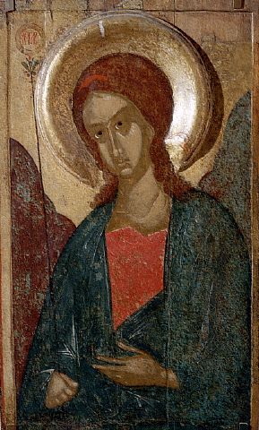 Russian Icon of The Archangel Gabriel, late 14th-early 15th century