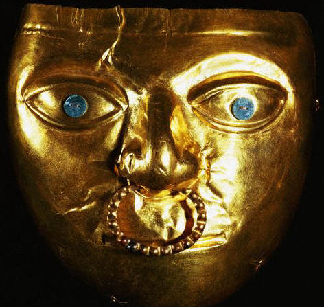 La Tolita Gold Mask with a Nose Ring . 300 