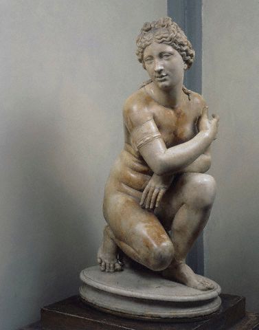 Ancient Roman Copy of Kneeling Venus Sculpture