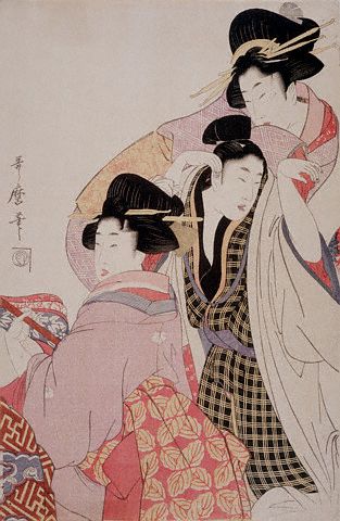 Geisha Dancing and Another Geisha Plays the Shamisen by Kitagawa Utamaro