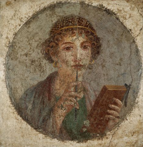 .   ; Sappho Holding a Stylus