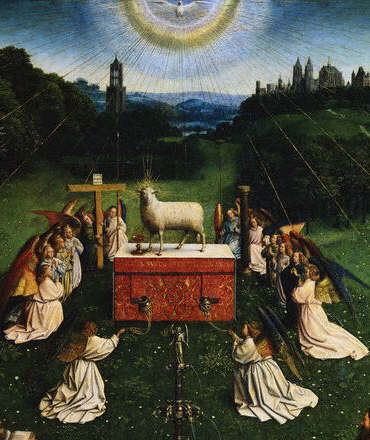 The Ghent Altarpiece Open-Center Panel by Hubert van Eyck and Jan van Eyck