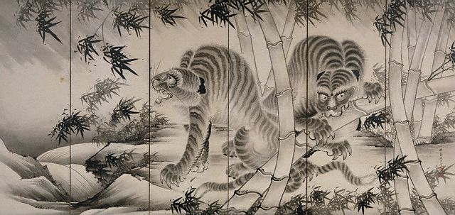 Dragon and Tiger by Choo Kyoshi 19th century