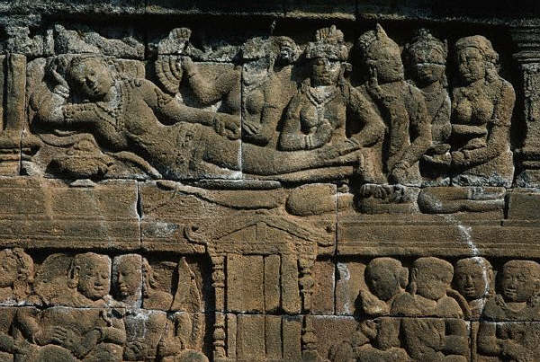 Relief Sculpture of Queen Maya and Servants