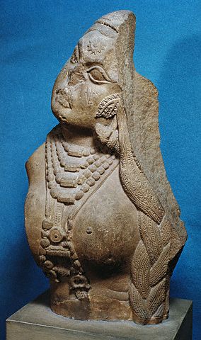 Sunga Period Stupa Railing Fragment Depicting a Yakshi ca. 120 B.C.