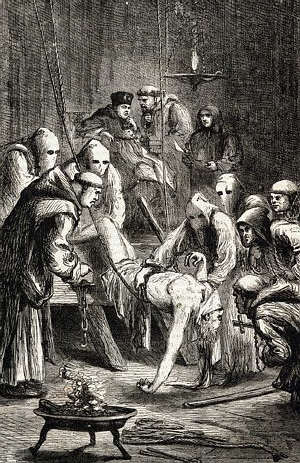 Inquisition torture of man who was accused of being a heretic