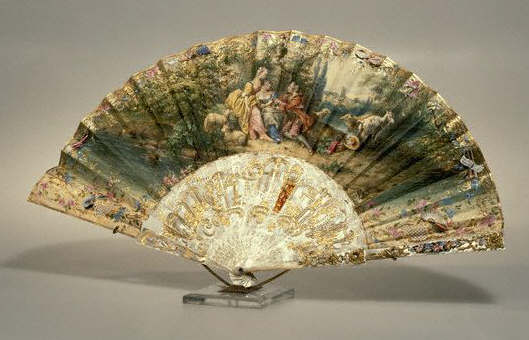 French Fan With Pastoral Scene 19th 