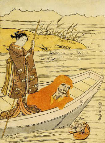 Daruma Shaving in a Boat